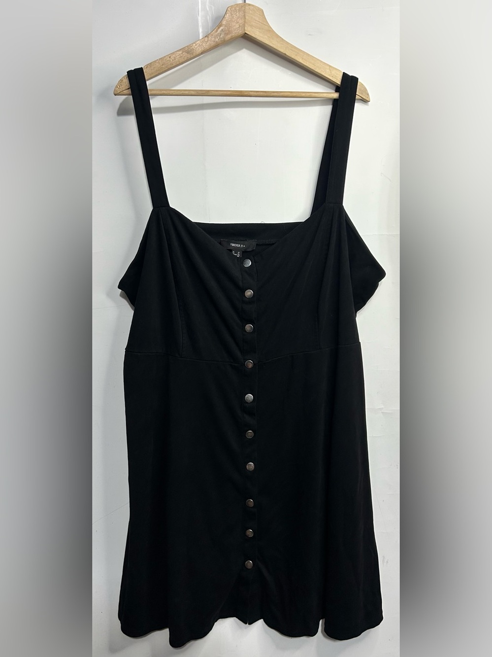 5‎ for $25🔥Forever 21+ Velvet Suede Black Button Front Dress 3X